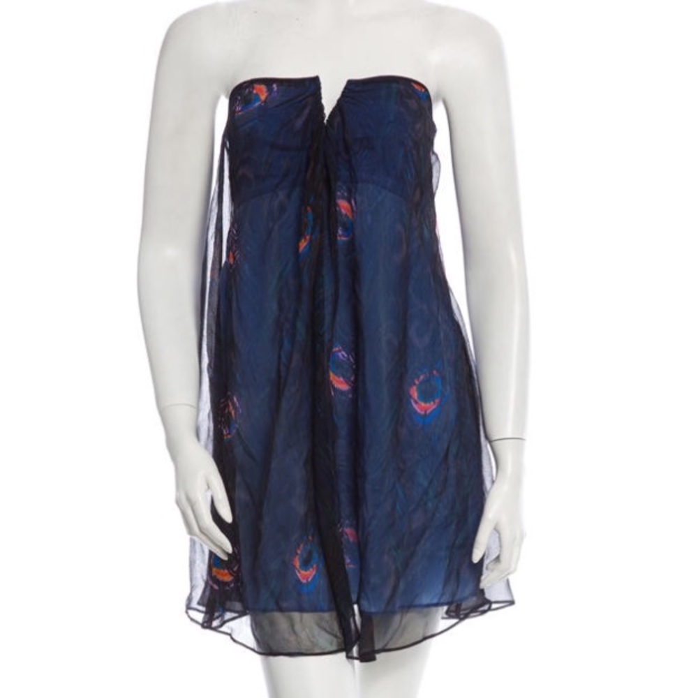Elizabeth and James designer Dress Peacock print M